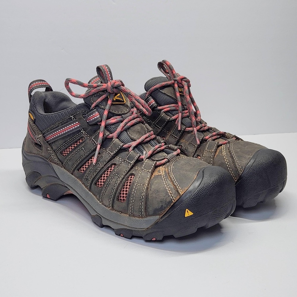 KEEN Shoes Womens Size 8.5 Brown Leather Steel Toe Safety Work Hiking Sneakers